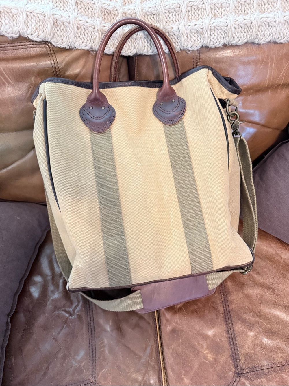 Vintage LL Bean Waxed Canvas Tote
